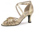 Werner Kern Tanzschuhe Mary platin / Fantasia beige, 6,5 cm 5,5